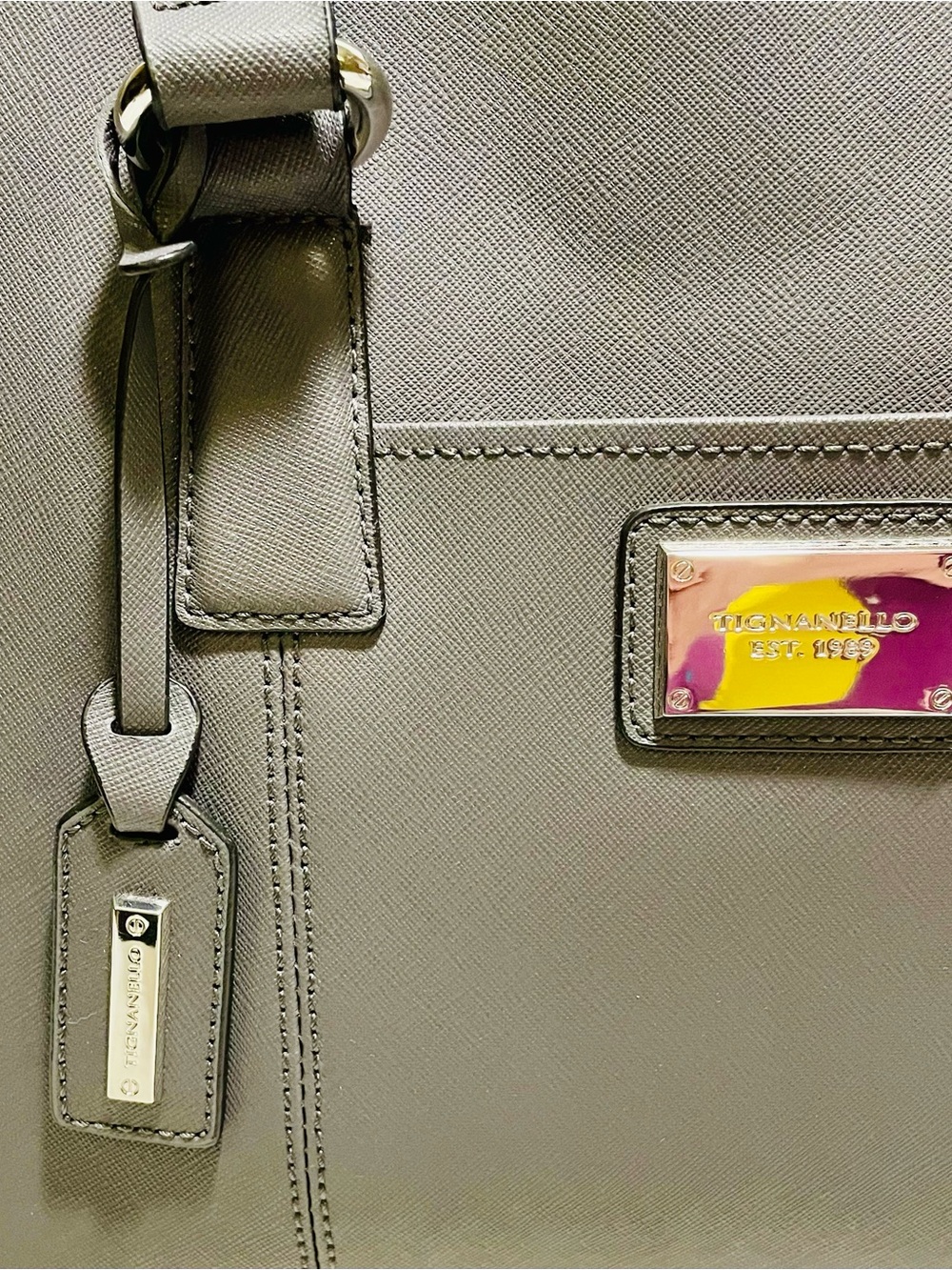Tignanello "Clean & Classic" Saffiano Leather Satchel / Tote, LNC - Picture 6 of 16